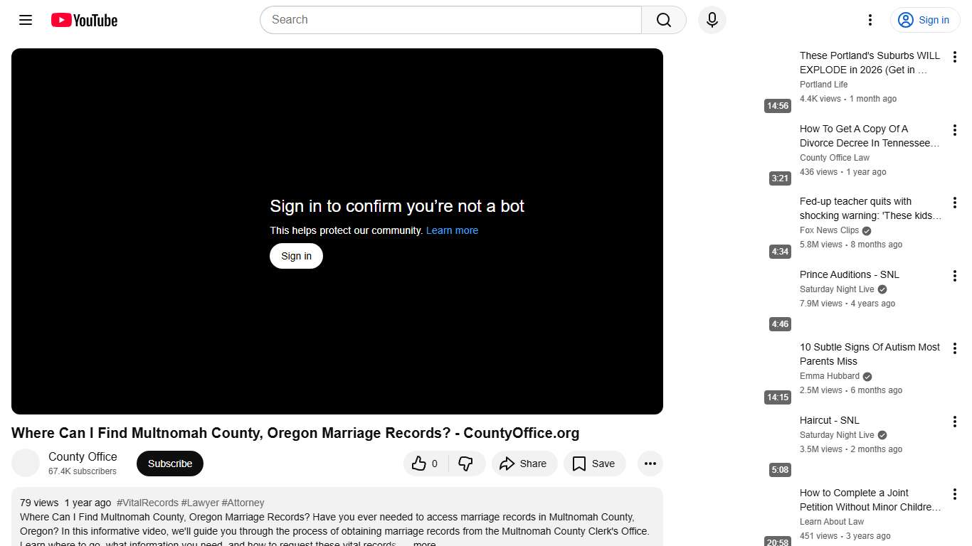 Where Can I Find Multnomah County, Oregon Marriage Records? - CountyOffice.org - YouTube